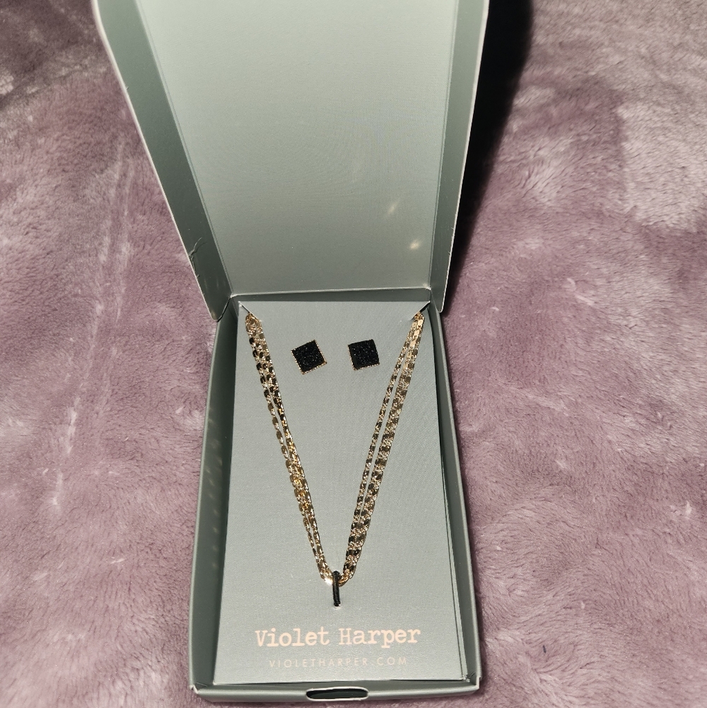 Gold and Black Earrings